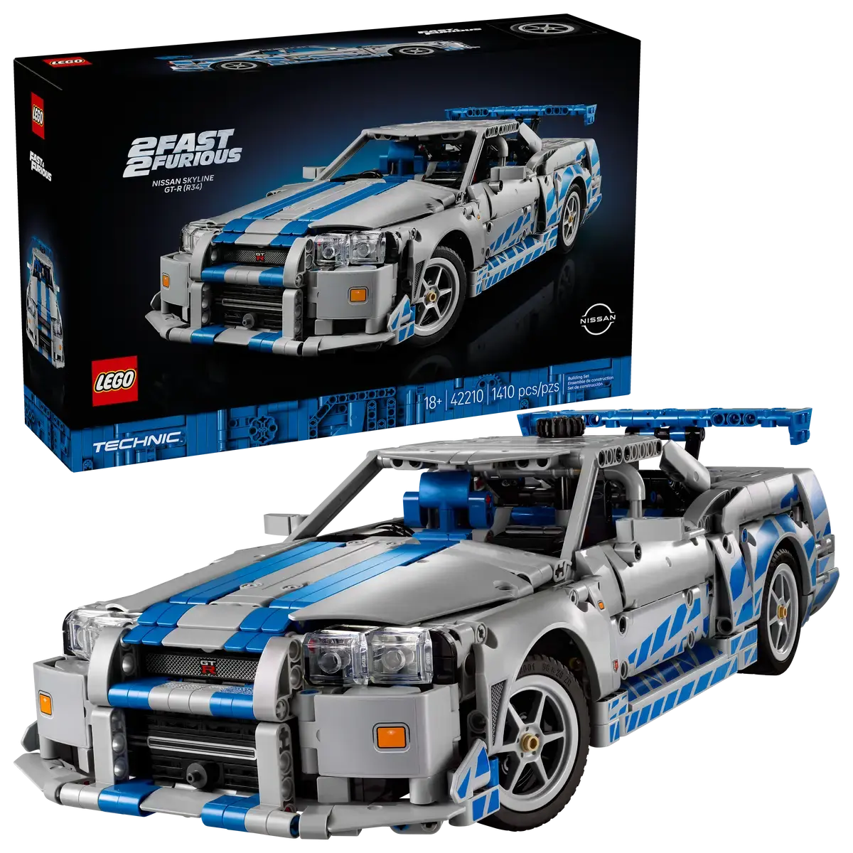 LEGO 42210 Technic 2 Fast 2 Furious Nissan Skyline GT-R (R34) Car