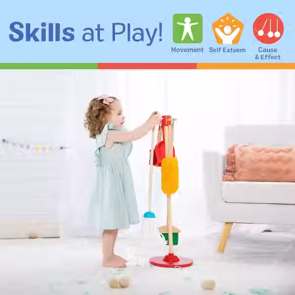 Thumbnail: Melissa & Doug Dust Sweep Mop 6-Piece Pretend Play Set