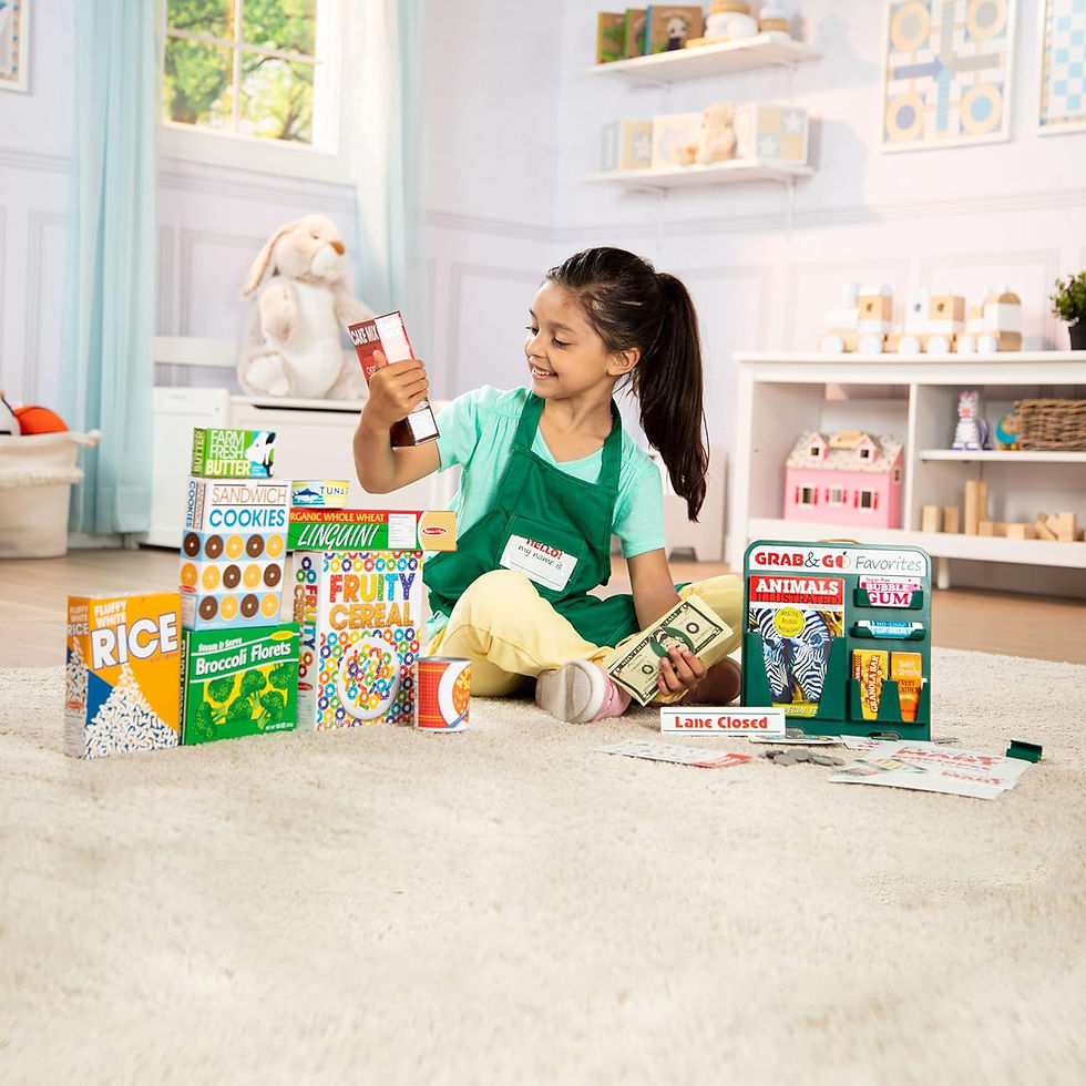 Thumbnail: Melissa & Doug Fresh Mart Grocery Store Play Food and Role Play Companion Set