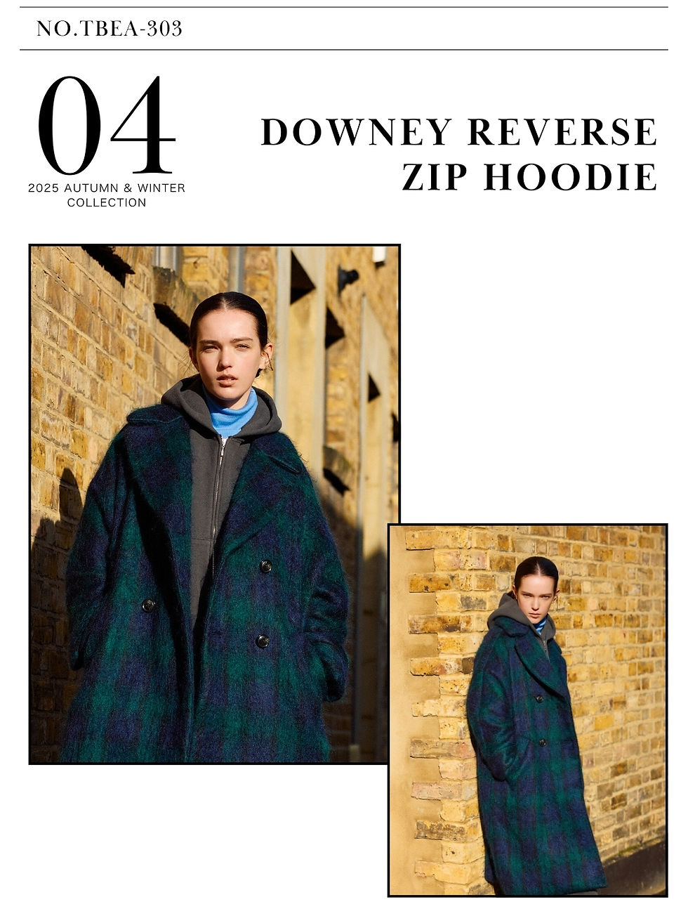 Downey Reverse Zip Hoodie / TBEA-303 ¥26,400