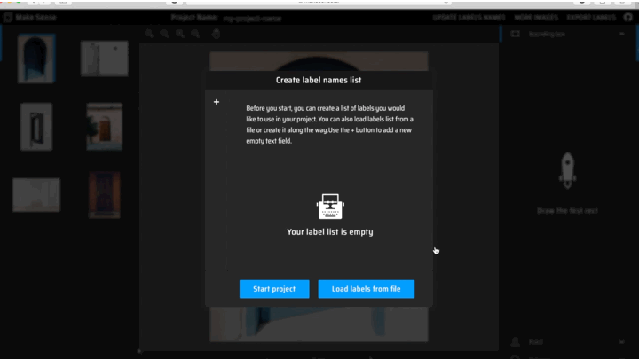 Create labels and start project