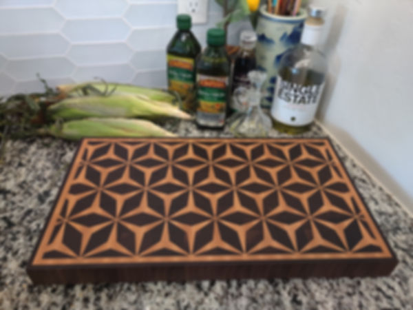 Tri-Star Inlay End-Grain Cutting Board