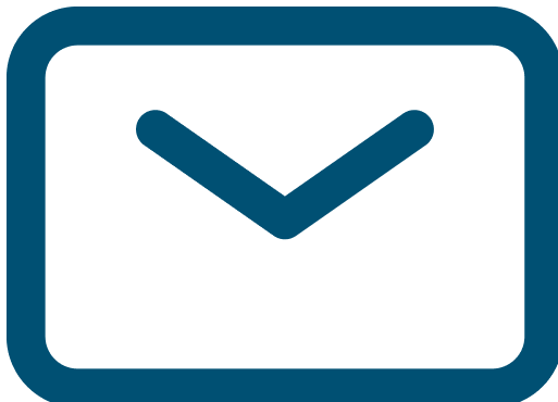 Blaues Icon von einem Briefumschlag