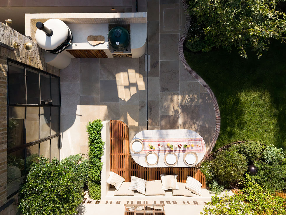 Birdseye view of garden
