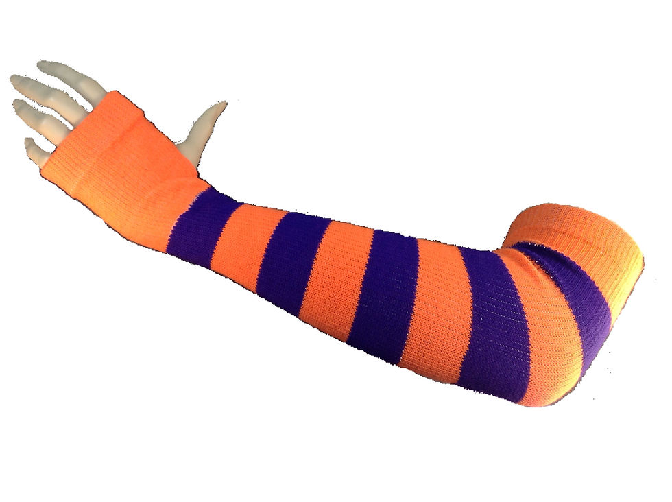 Thumbnail: Striped Fingerless Gloves / Sleeves