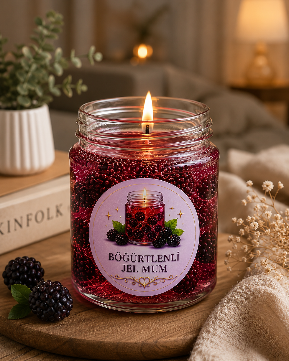 Küçük resim: Cam Kavanoz Mum Kapaklı Böğürtlen 210ml (Kodu:TTH0034)
