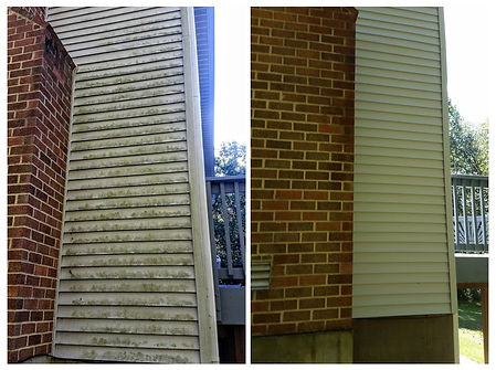 Before and after siding pressure wash
