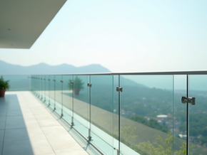 Garde-corps en verre moderne sur une terrasse