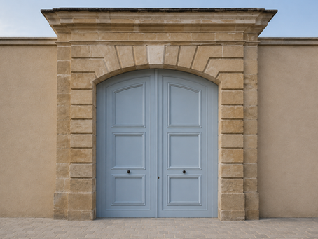 Porte cochère bois laqué