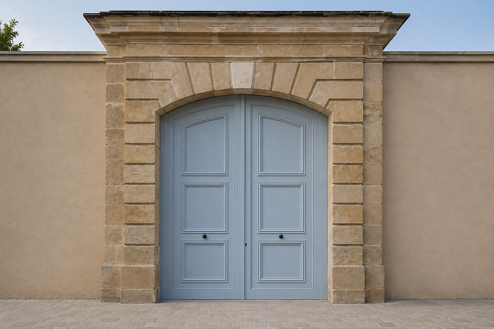 Porte cochère bois laqué