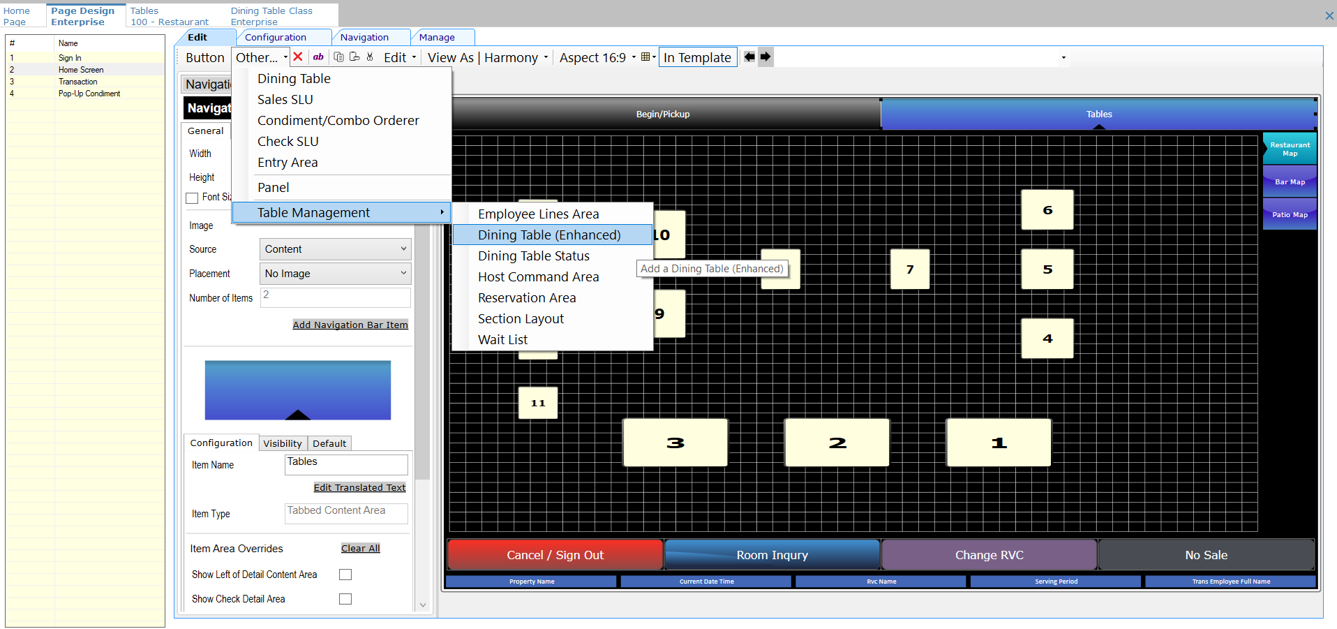 Creating a table layout content media