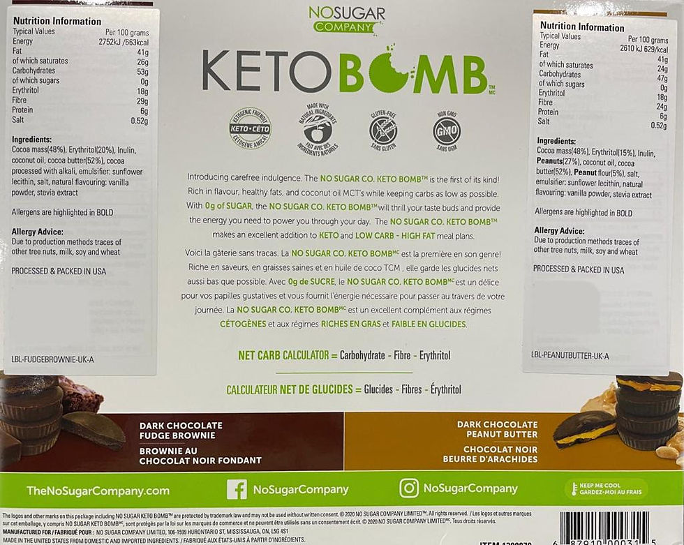 Thumbnail: Keto Bomb Bites - Low net Carbs 510g (30 x pieces -17gms each)
