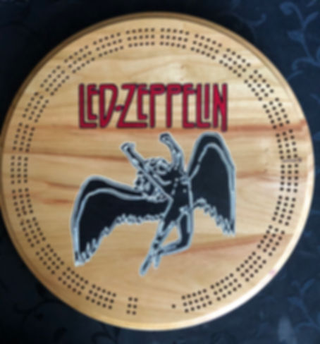 Led Zeppelin Cribbage Board -Cherry