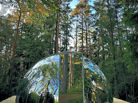 Glamping dome in forest