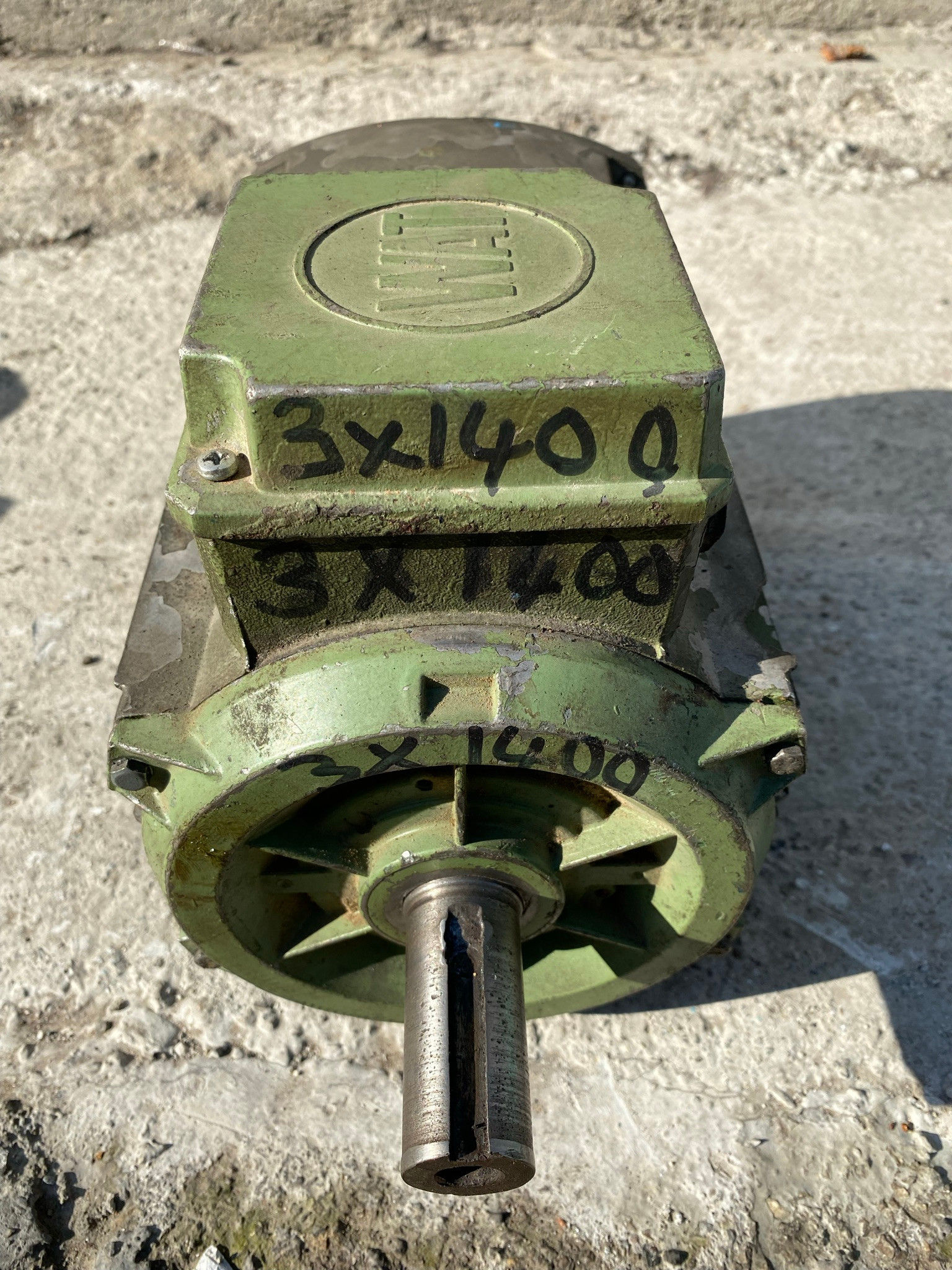 Wat 2.2 kW 3 HP 380 V trifaze asenkron elektrik motoru, 1400 rpm, ikinci el bakımlı