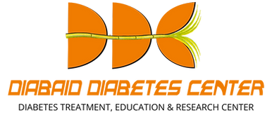 Logo of Diabaid Diabetes Center Part of DK Healthcare. With Text Diabetes Treatment, Education and Research Center.