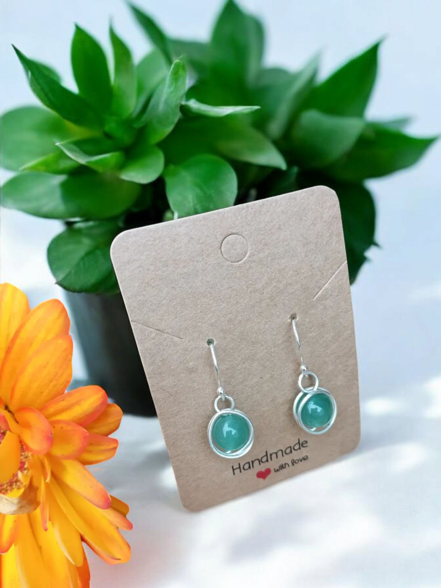 Silver and Gemstone Earrings