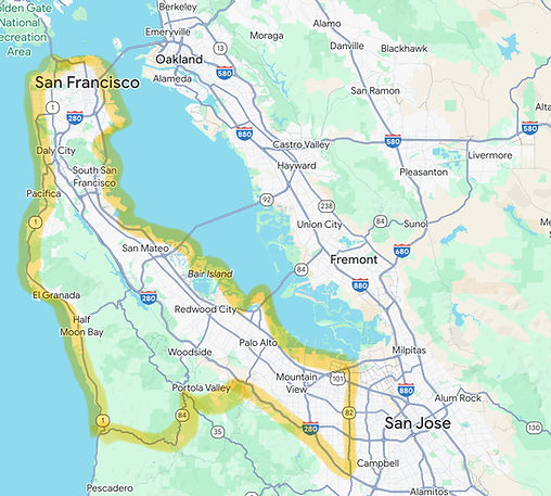 Map of San Mateo County and San Francisco