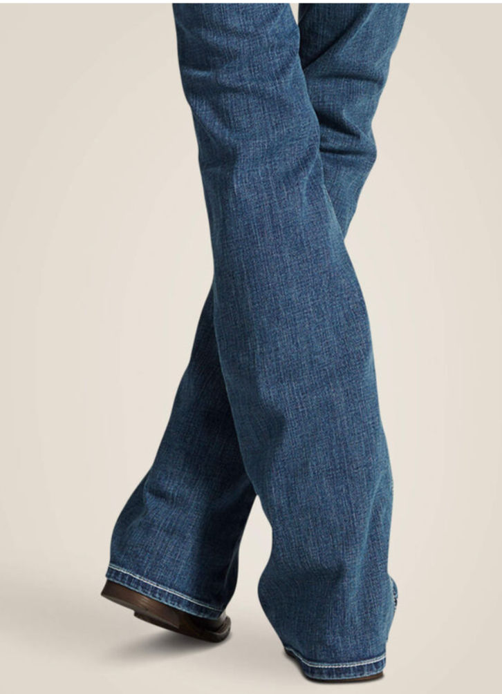 Thumbnail: Ariat Womens Mid Rise WHIPSTITCH BOOT JEAN RAINSTORM