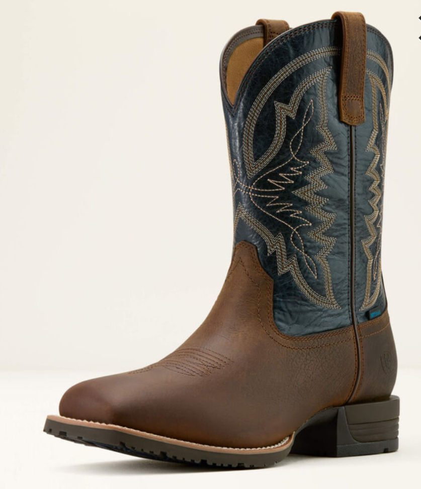 Thumbnail: Ariat Mens Hybrid Ranchwork Waterproof WIde Square Toe Cowboy Boot