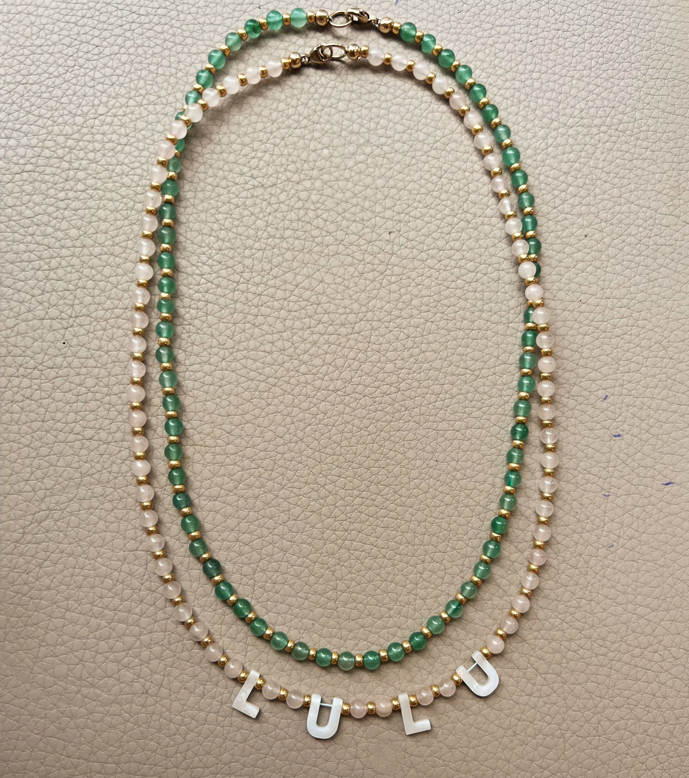 Create your own - Delicate Crystal Necklace with Mother of Pearl initials