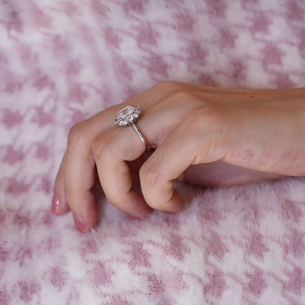 Thumbnail: 2ct Emeral cut moissanite in sterling silver