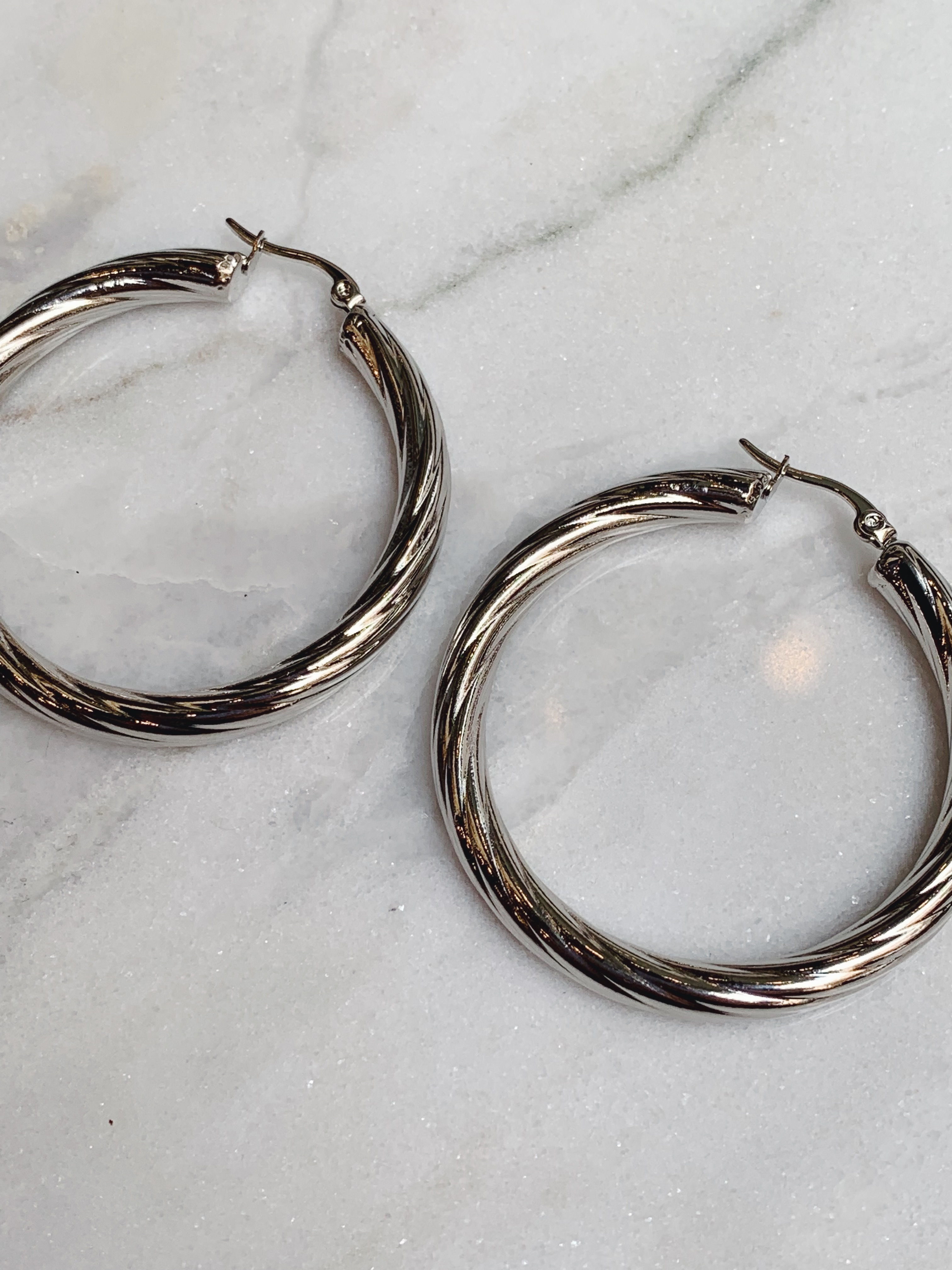 ROPE HOOPS SILVER - 3 SIZES