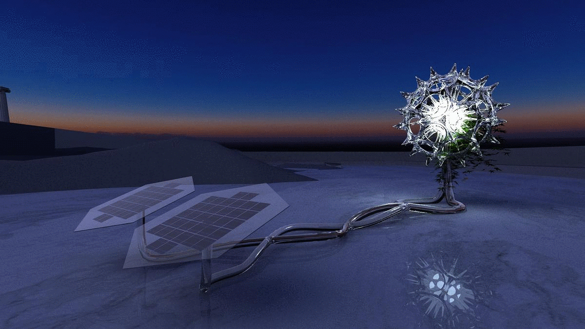 The arrival: solar sculpture concept
