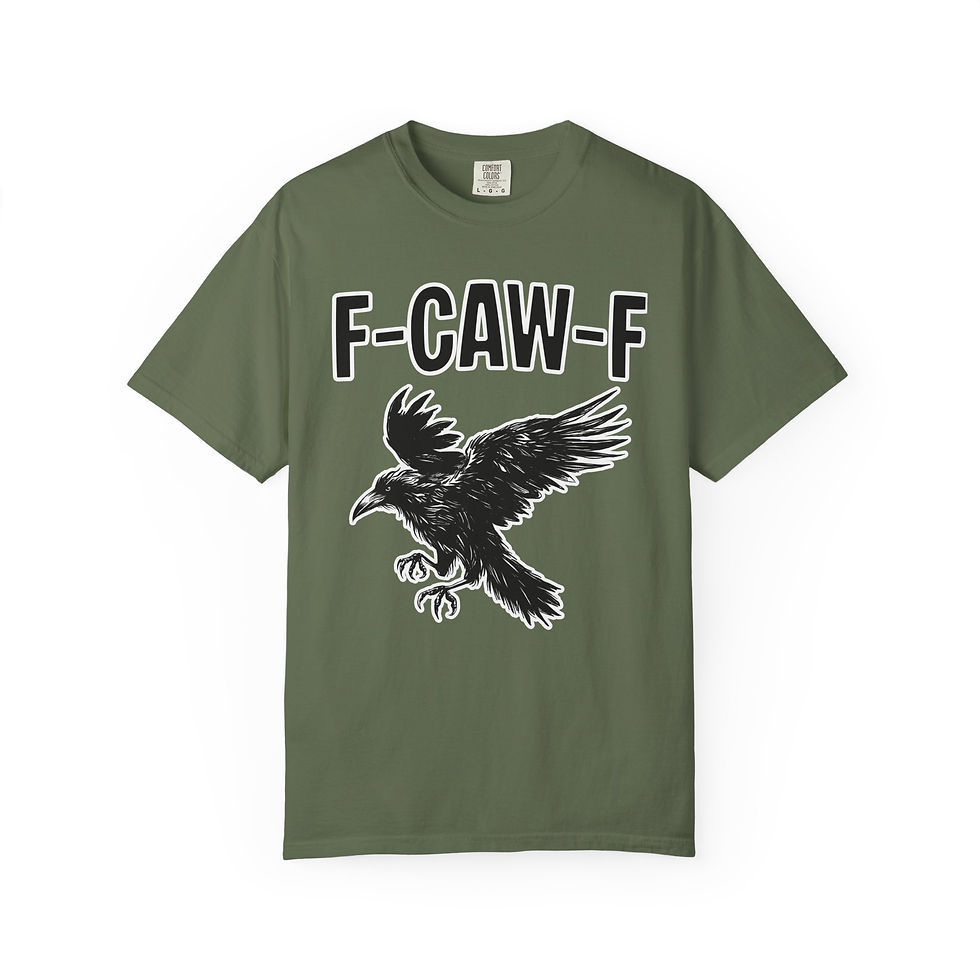 Thumbnail: F-CAW-F Raven Graphic T-Shirt — Bird Lover Tee - Funny Crow Raven Graphic Tee