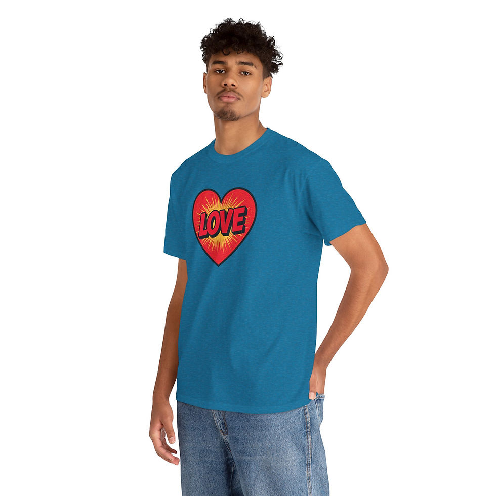 Thumbnail: LOVE Heart Graphic Tee for Adults – Positive Message Shirt | The Oddest Owl