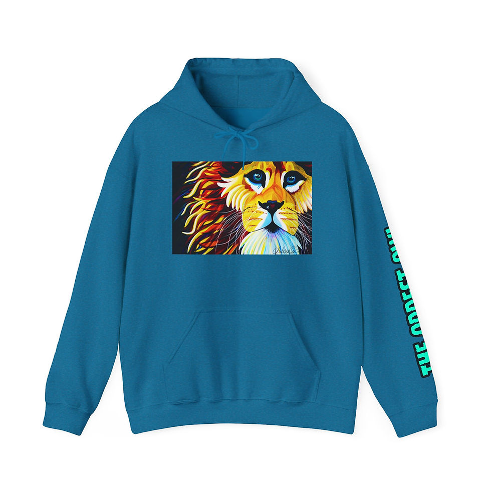 Thumbnail: Rainbow Lion “Leo” Hoodie – Colorful Art Hoodie by The Oddest Owl