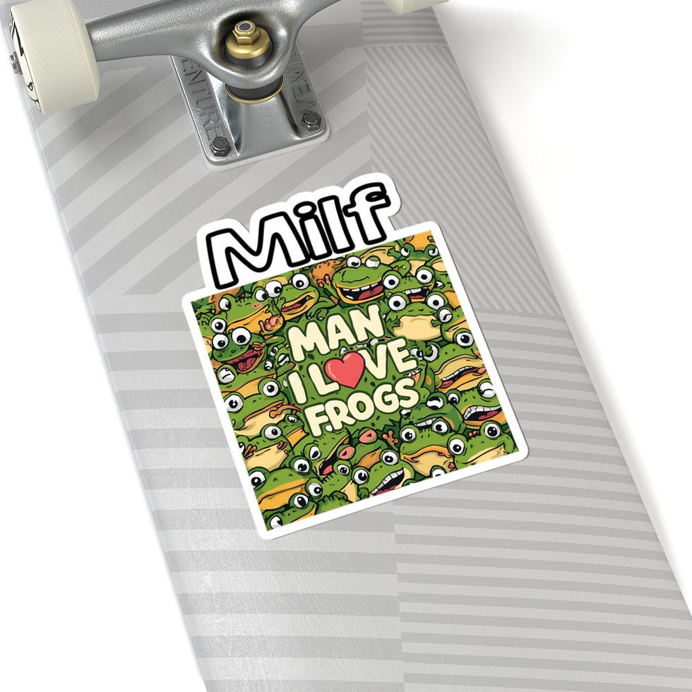 Thumbnail: "Milf - Man I  Frogs" Cute Frog Pattern Kiss-Cut Sticker - Funny Frog Sticker