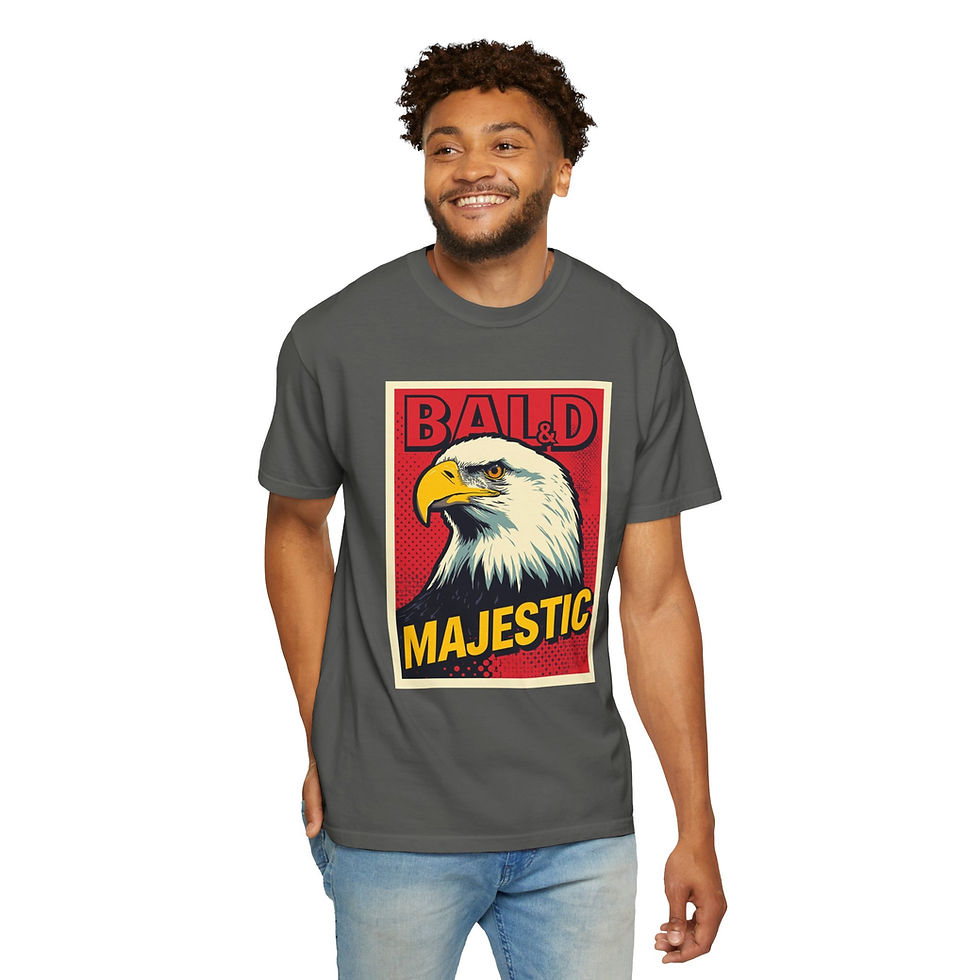 Thumbnail: Bald & Majestic Shirt | Bald Eagle Pun Tee | Funny Bald Humor Graphic T-Shirt