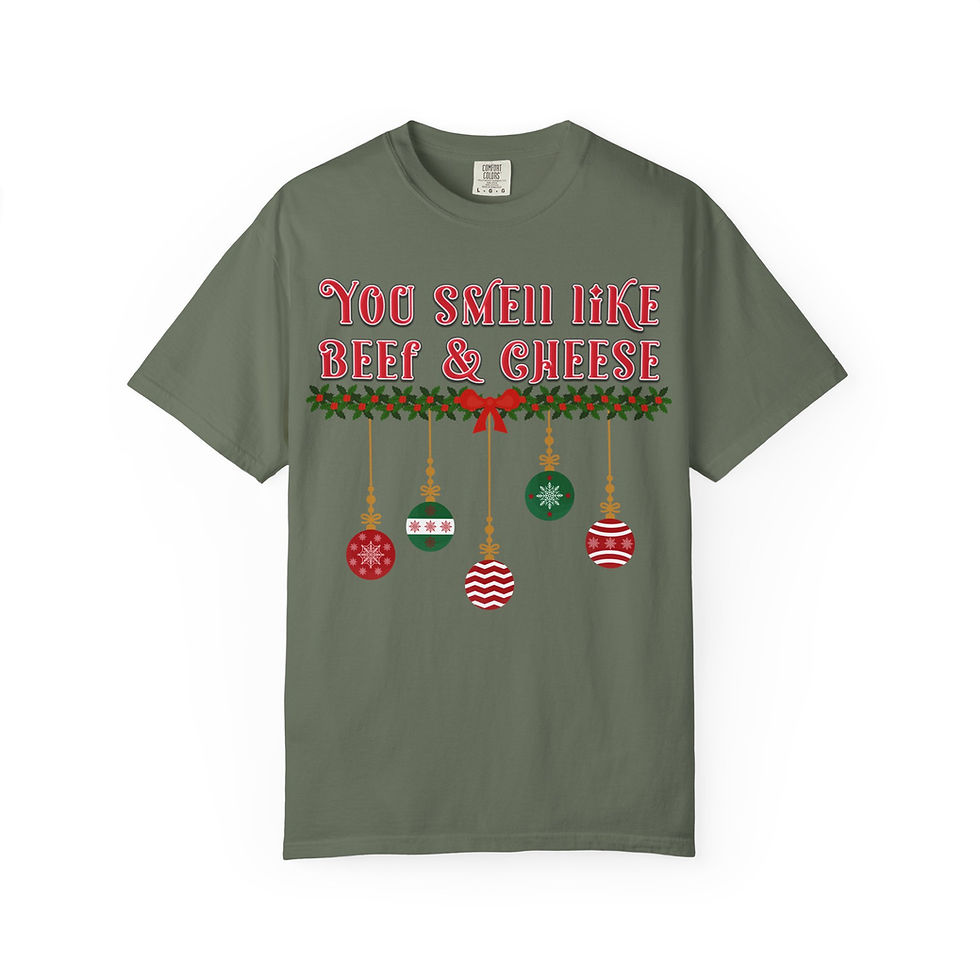Thumbnail: Christmas Funny T-Shirt — "You Smell Like Beef & Cheese" Holiday Graphic Tee