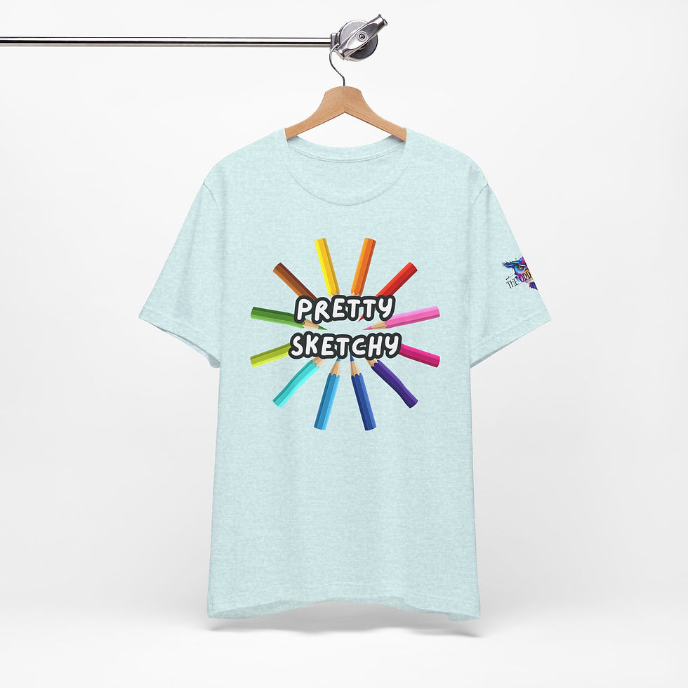 Thumbnail: Pretty Sketchy Colored Pencil Tee — The Oddest Owl Art T‑Shirt - Funny Art Tee