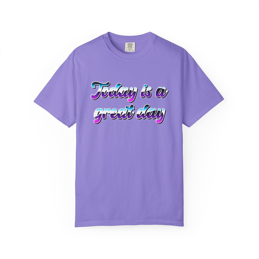 Thumbnail: Positive Vibes Graphic T-Shirt — "Today is a great day" The Oddest Owl Design