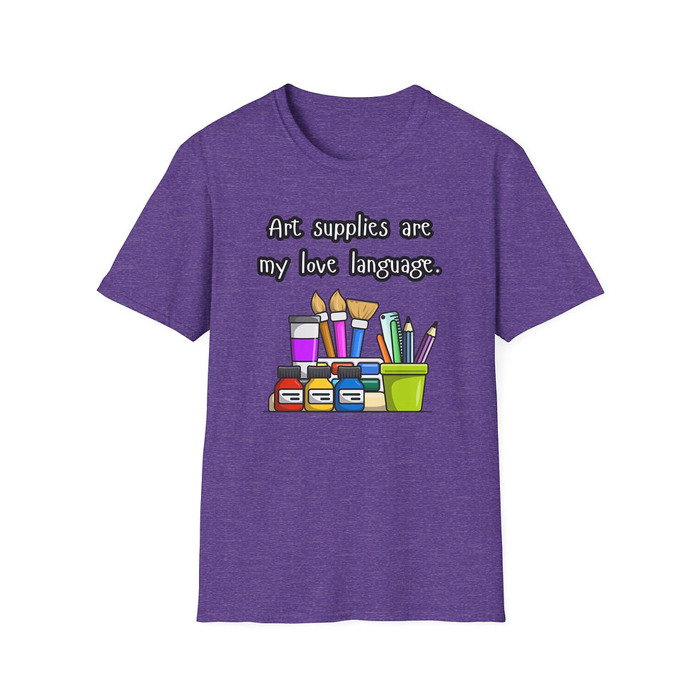 Thumbnail: Art Supplies Are My Love Language T-Shirt - The Oddest Owl Tee - Funny Art Tee