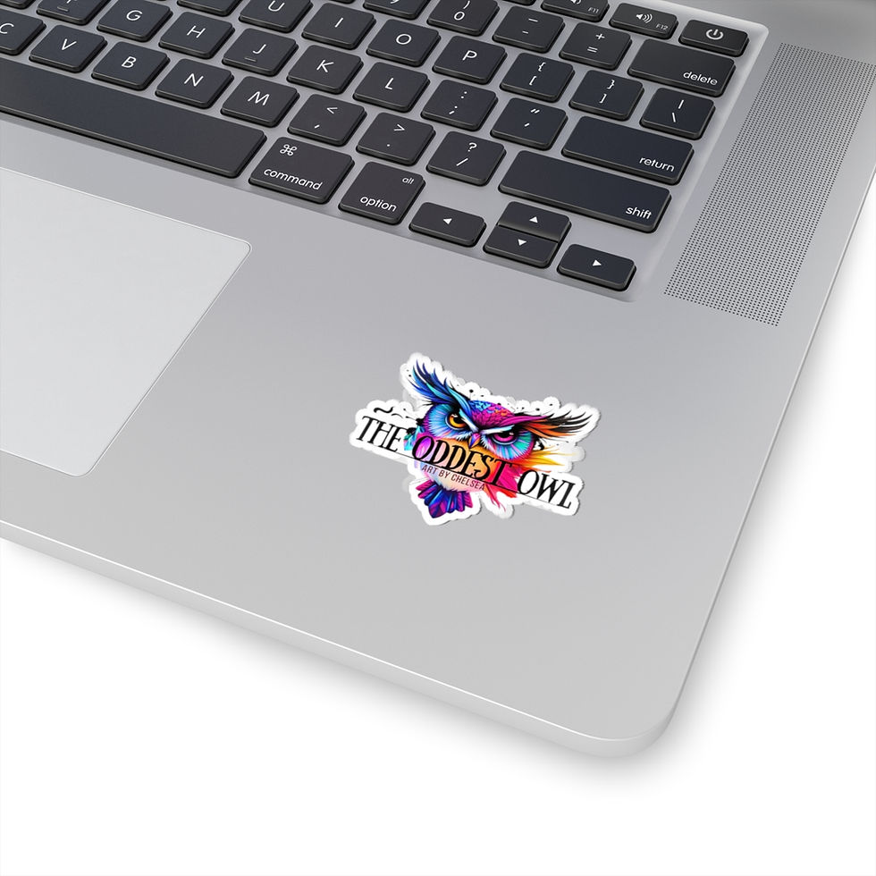 Thumbnail: Colorful Owl Kiss-Cut Sticker — "The Oddest Owl" Art Decal