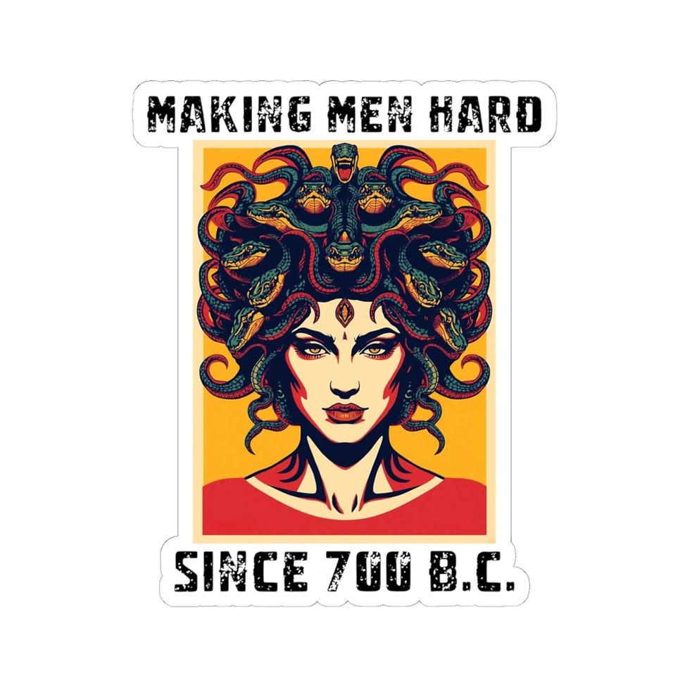 Thumbnail: Medusa Kiss-Cut Sticker — "Making Men Hard Since 700 B.C." Retro Mythology Decal