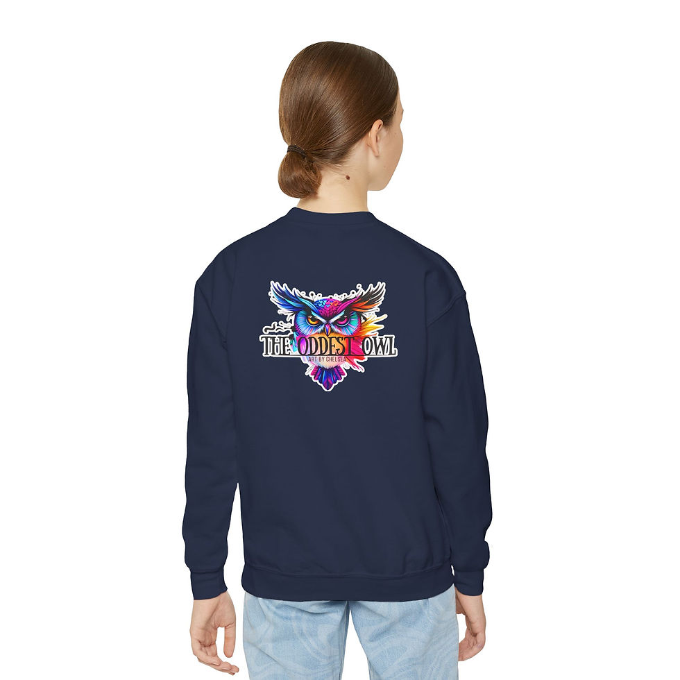 Thumbnail: Youth Crewneck Sweatshirt — Dog Lover — Colorful Pop Art Pup Crewneck Sweatshirt