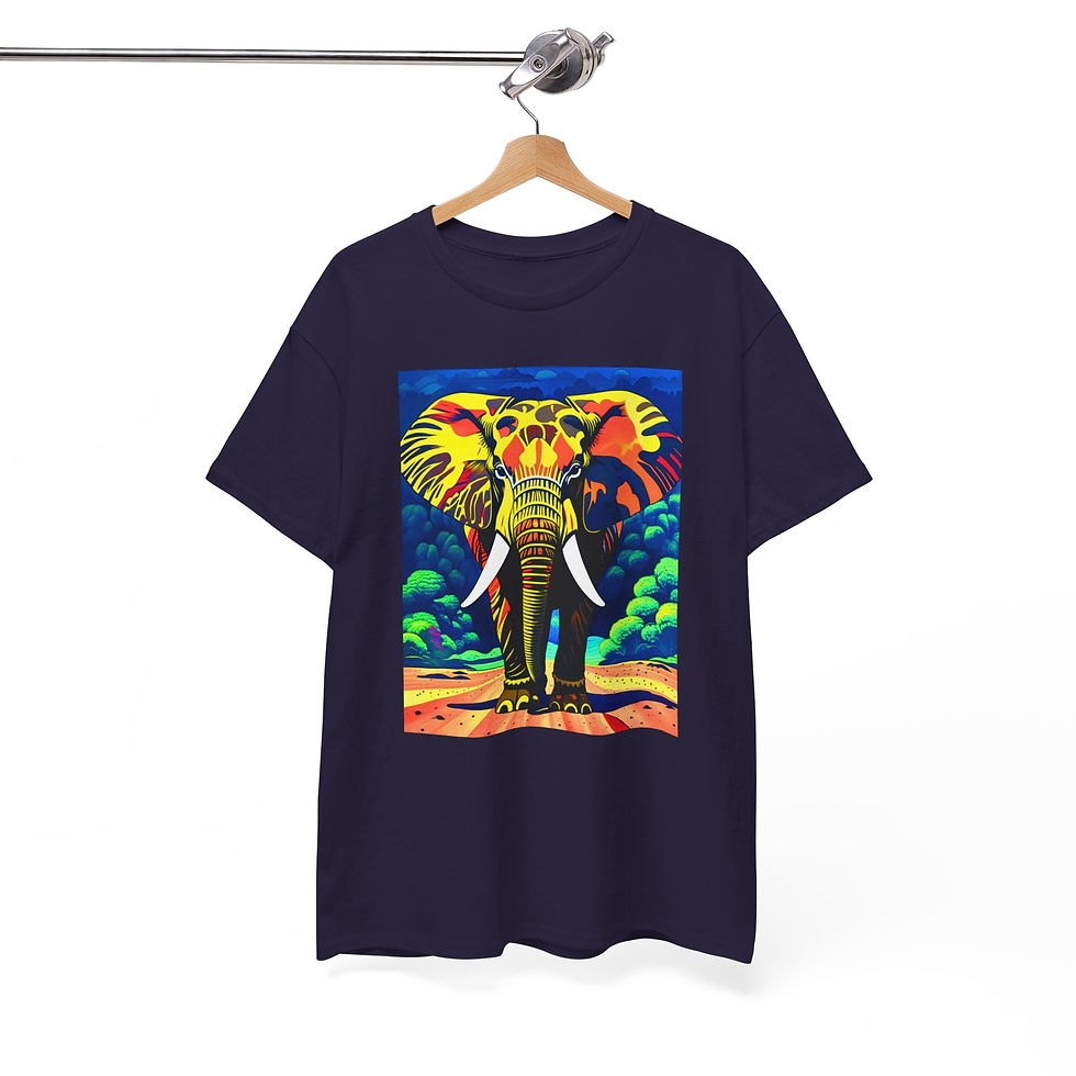 Thumbnail: Colorful Elephant Graphic Tee — Vibrant Safari Art T-Shirt - Henry the Elephant