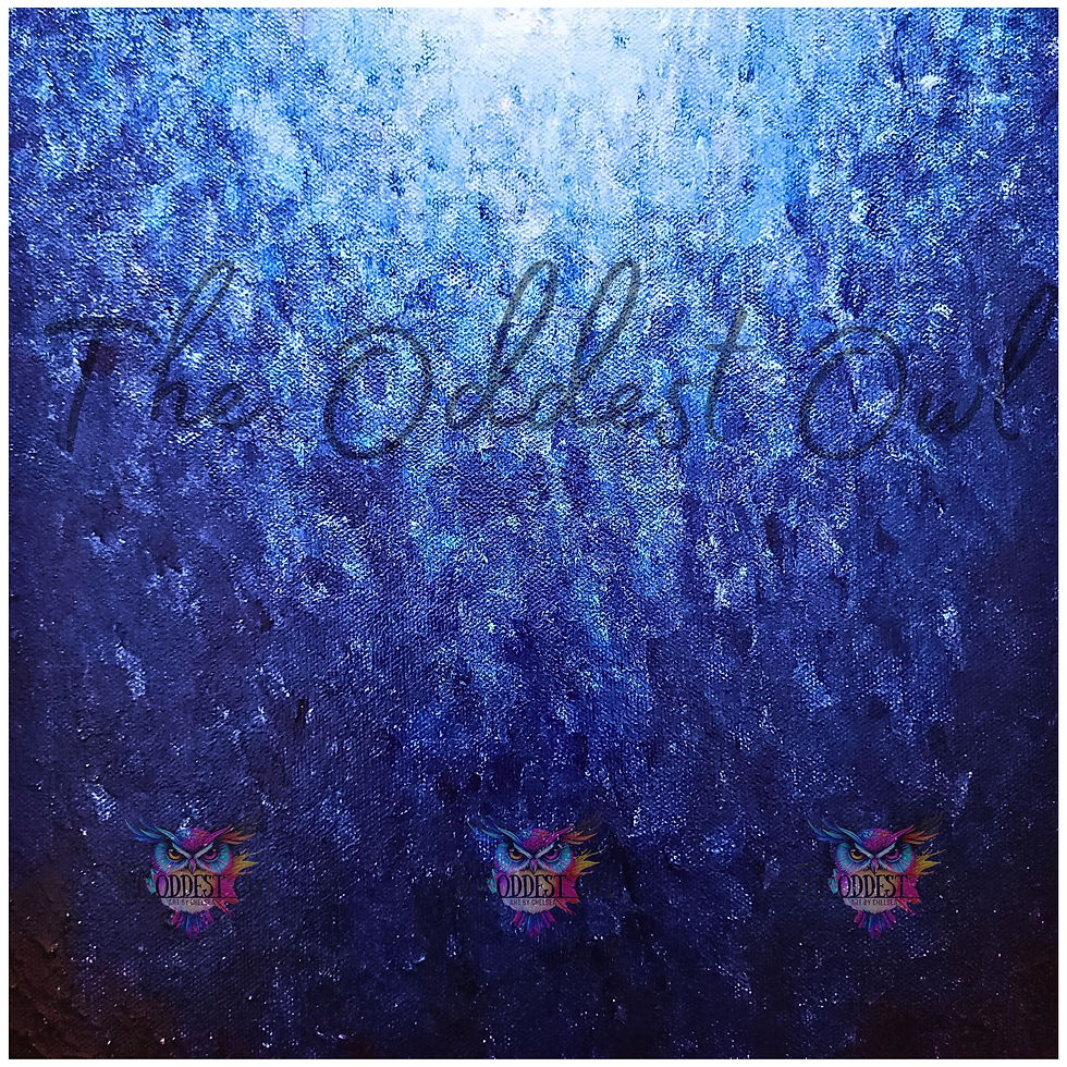 View from ocean floor looking up at sky, dark blue water below fading to white near surface, like sinking and gazing upward.