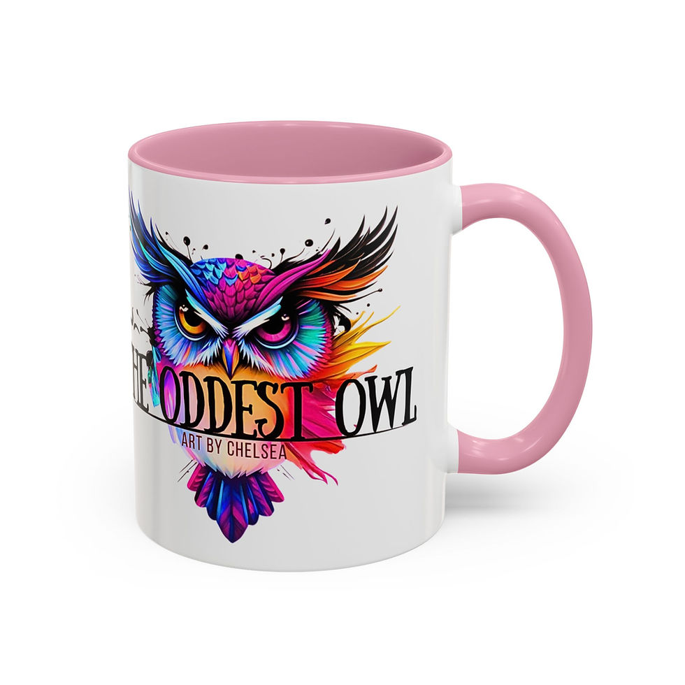 Thumbnail: Colorful Owl Coffee Mug 11oz — 'The Oddest Owl' Vibrant Art Ceramic Mug