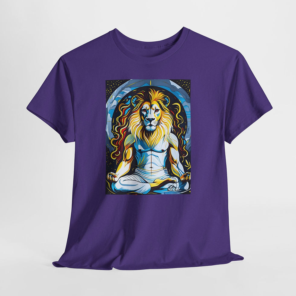 Thumbnail: Lion Meditation T-Shirt — Spiritual Yoga Lion Graphic Tee (The Oddest Owl)