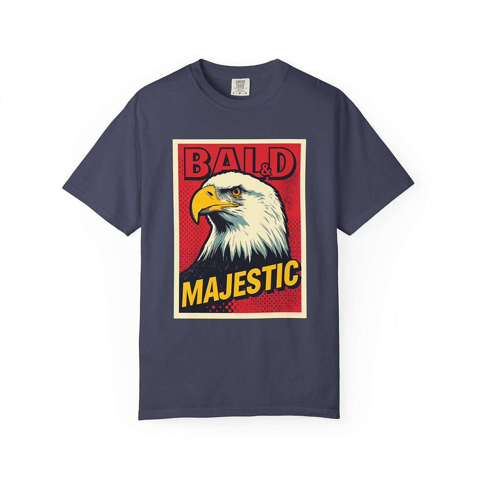 Thumbnail: Bald & Majestic Shirt | Bald Eagle Pun Tee | Funny Bald Humor Graphic T-Shirt