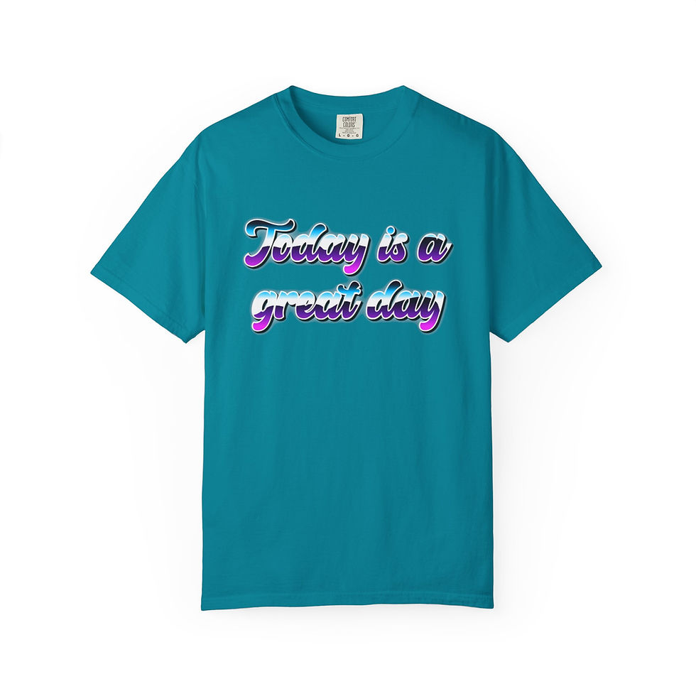 Thumbnail: Positive Vibes Graphic T-Shirt — "Today is a great day" The Oddest Owl Design
