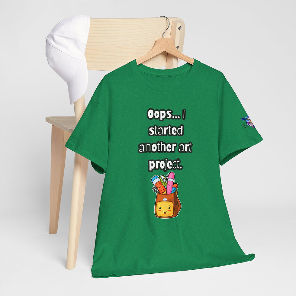 Thumbnail: Artist Tee — Oops... I Started Another Art Project Cute Art Supplies Owl T-Shirt