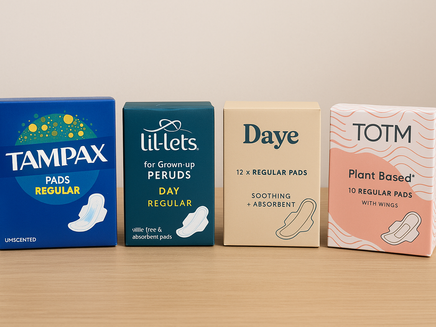 sanitary products from Tampax, filets, date and TOTM