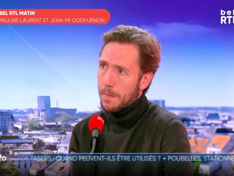 Screenshot van het interview van Frédéric De Gucht te gast bij BEL RTL