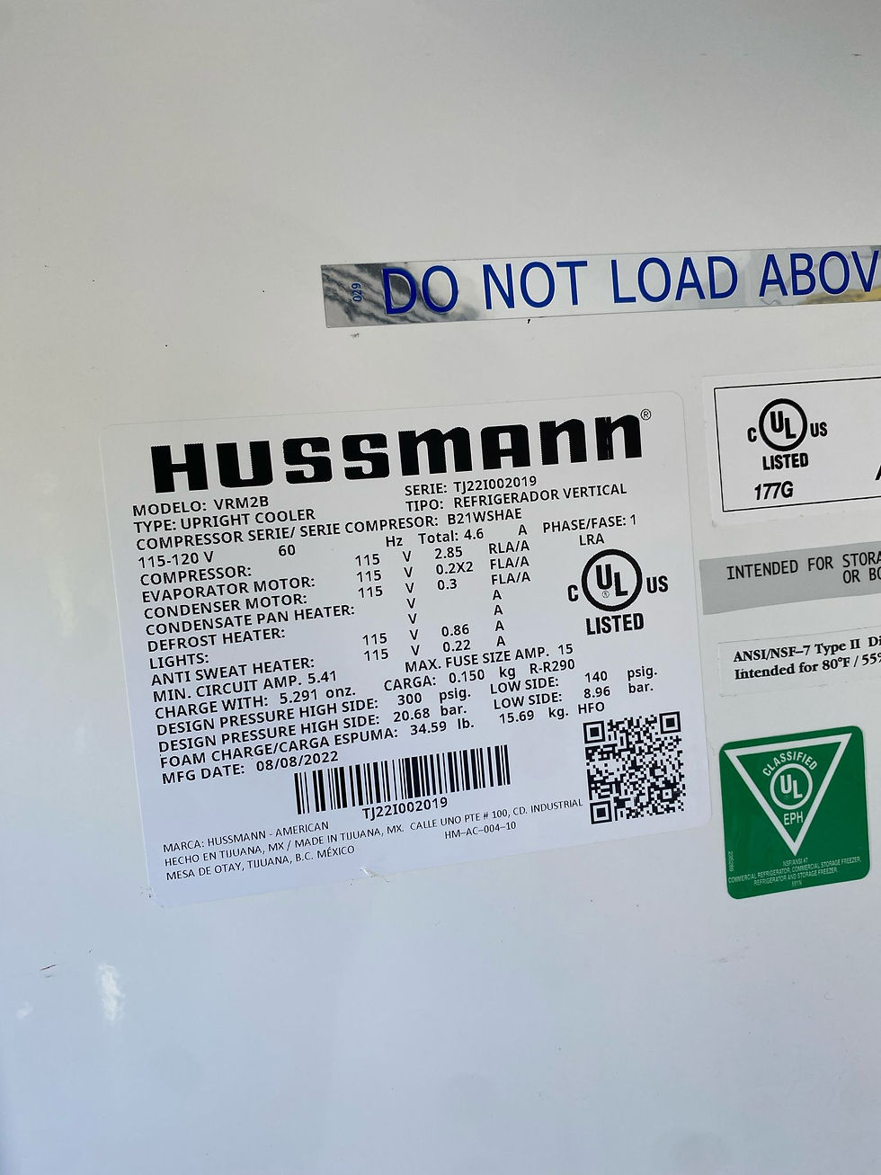 Thumbnail: Hussmann VRM2B 2 Door Glass Merchandiser 115v